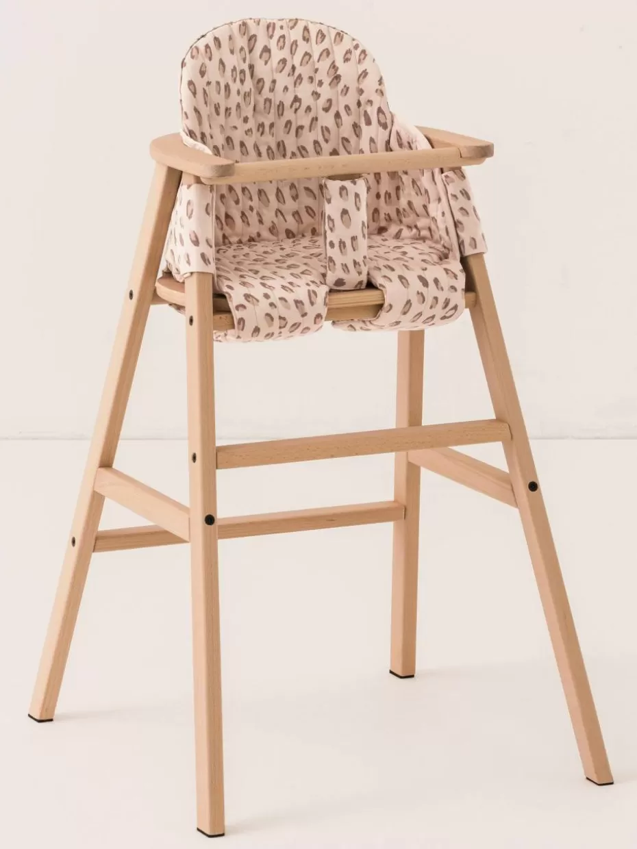 Stühle-Nobodinoz Hochstuhl-Sitzkissen Growing Green aus Bio-Baumwolle Peach, Beige