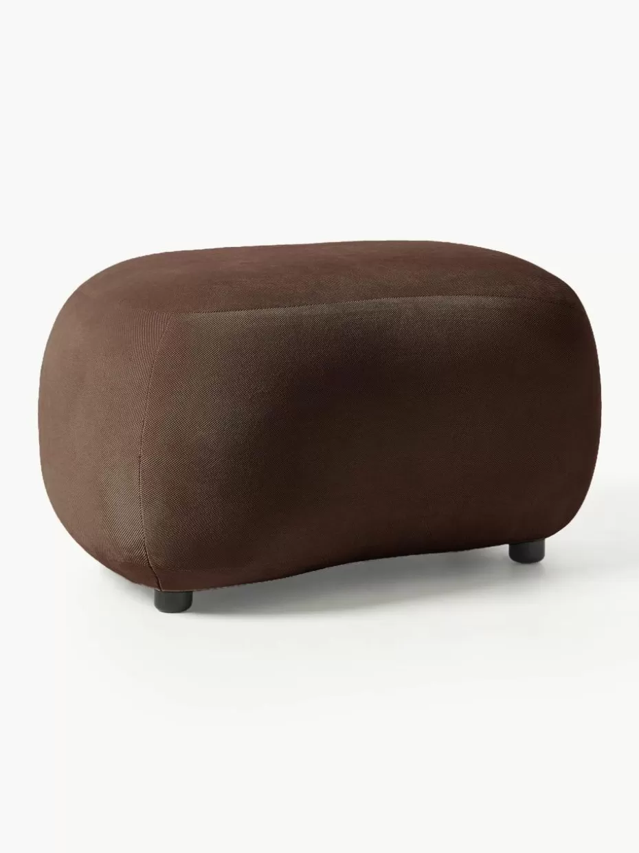 Hocker | Sofaserien-Westwing Collection Hocker Alba Webstoff Dunkelbraun