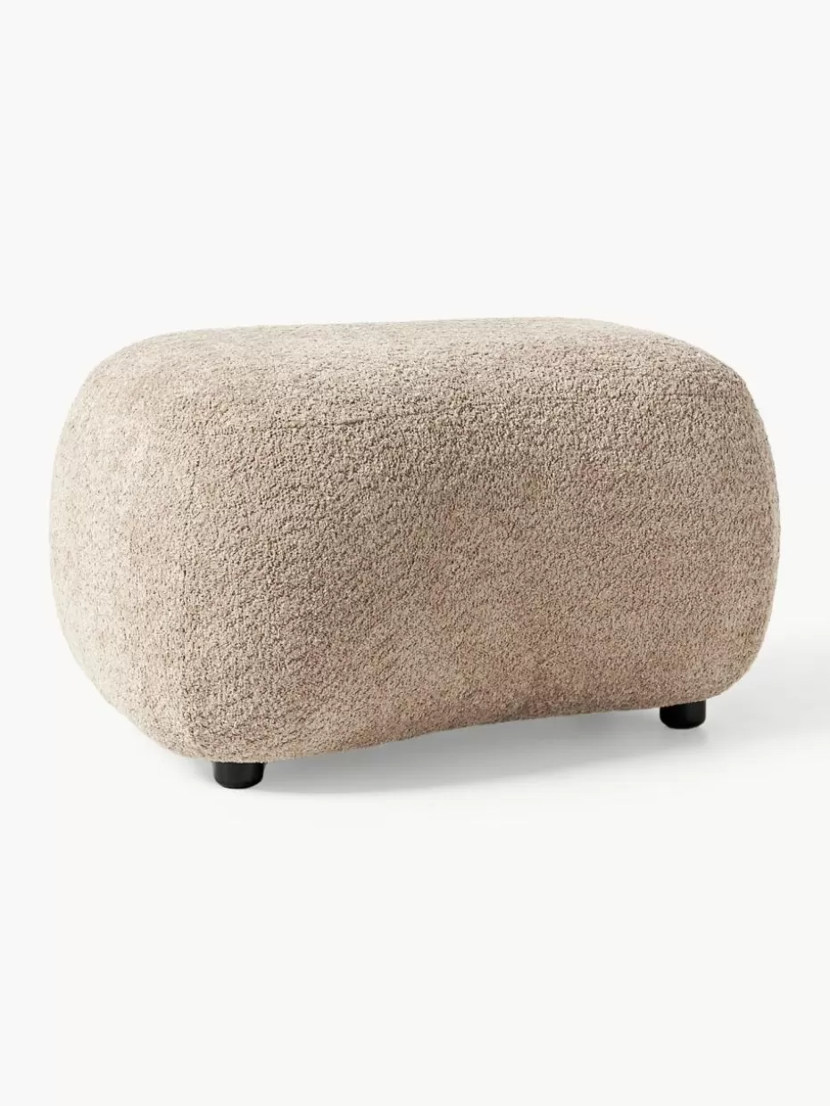 Hocker | Sofaserien-Westwing Collection Hocker Alba aus Teddy-Bouclé Teddy-Bouclé Beige