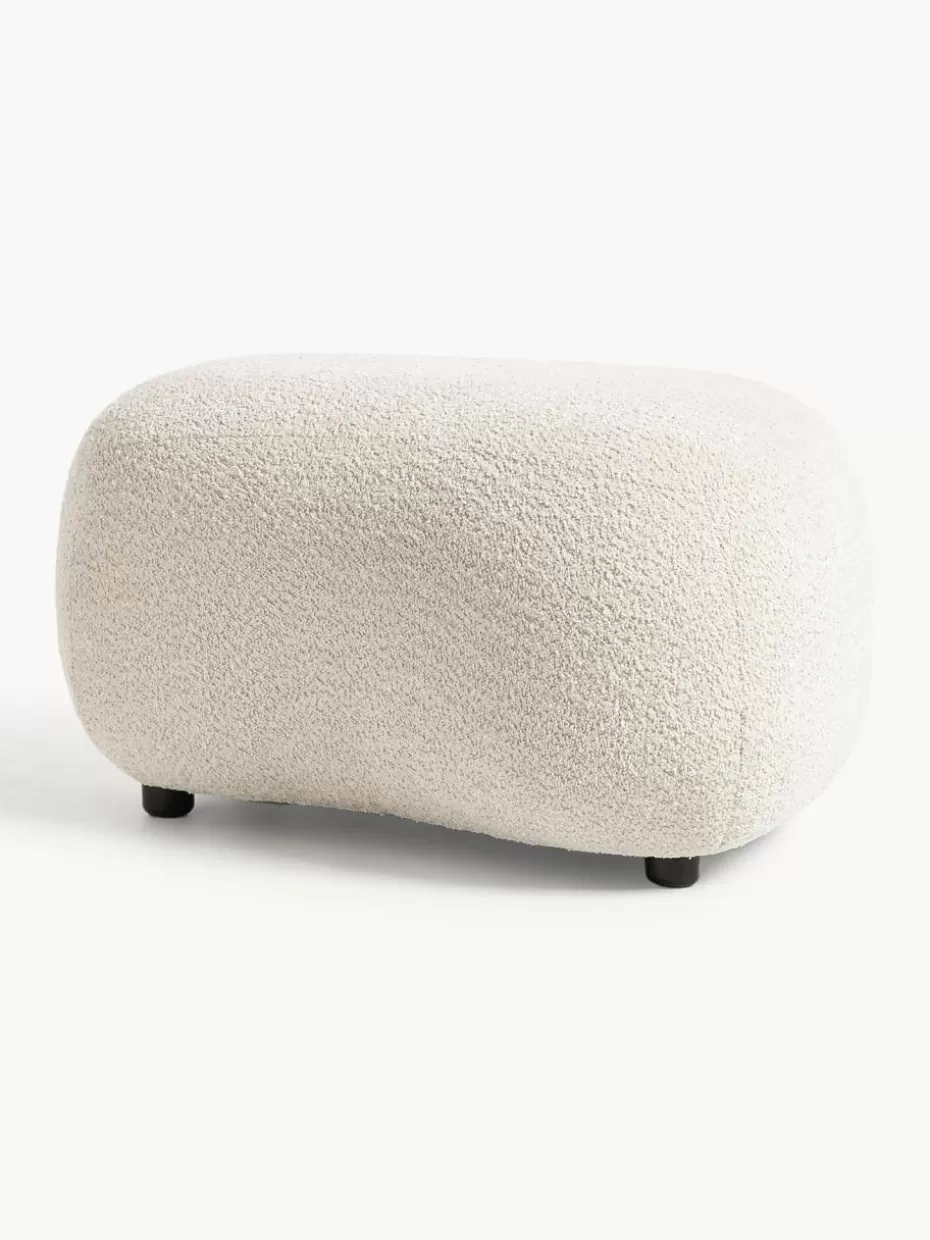 Hocker | Sofaserien-Westwing Collection Hocker Alba aus Teddy-Bouclé Teddy-Bouclé Off White