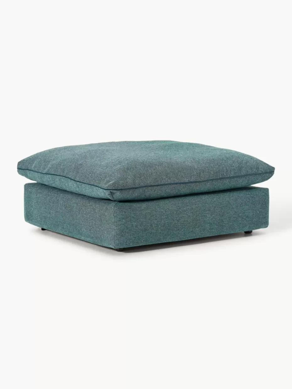 Hocker | Sofaserien-Westwing Collection Hocker Felix Webstoff Türkisgrün