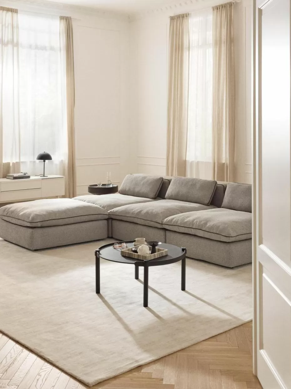 Hocker | Sofaserien-Westwing Collection Hocker Felix Webstoff Greige