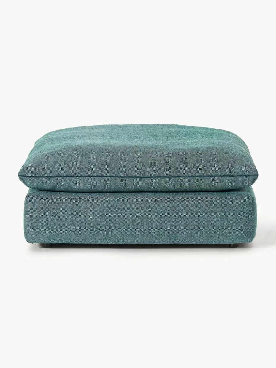 Hocker | Sofaserien-Westwing Collection Hocker Felix Webstoff Türkisgrün