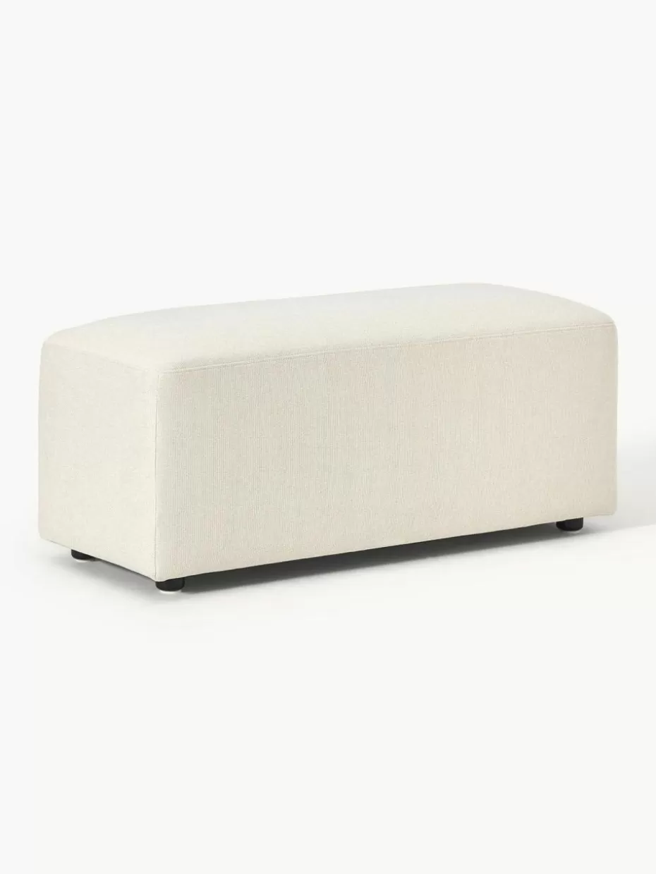 Hocker | Sofaserien-Westwing Collection Hocker Melva, B 99 x T 42 cm Webstoff Off White