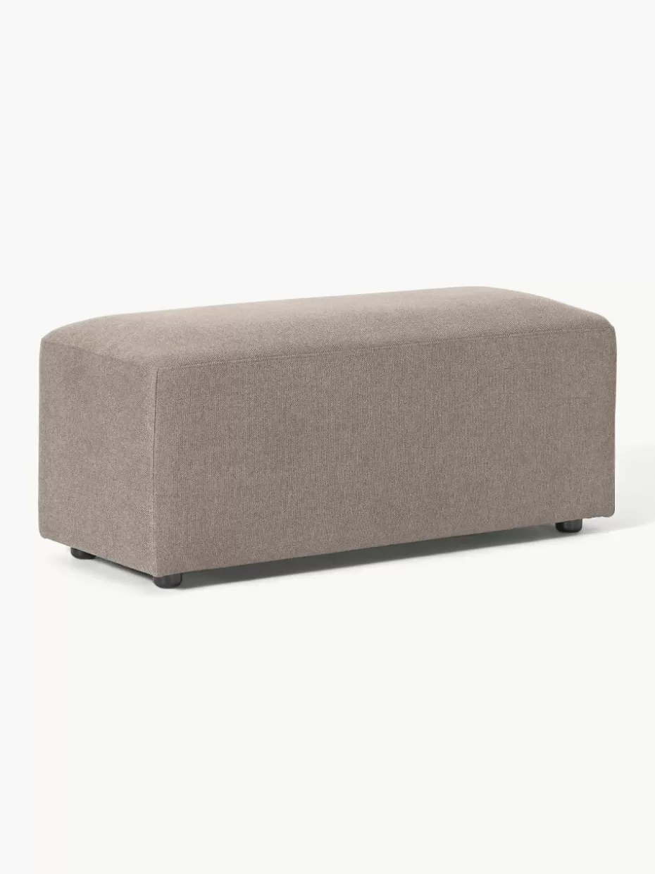 Hocker | Sofaserien-Westwing Collection Hocker Melva, B 99 x T 42 cm Webstoff Taupe