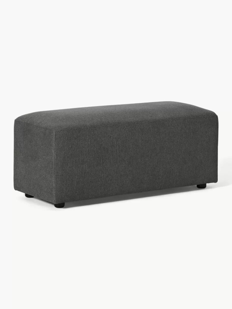 Hocker | Sofaserien-Westwing Collection Hocker Melva, B 99 x T 42 cm Webstoff Anthrazit