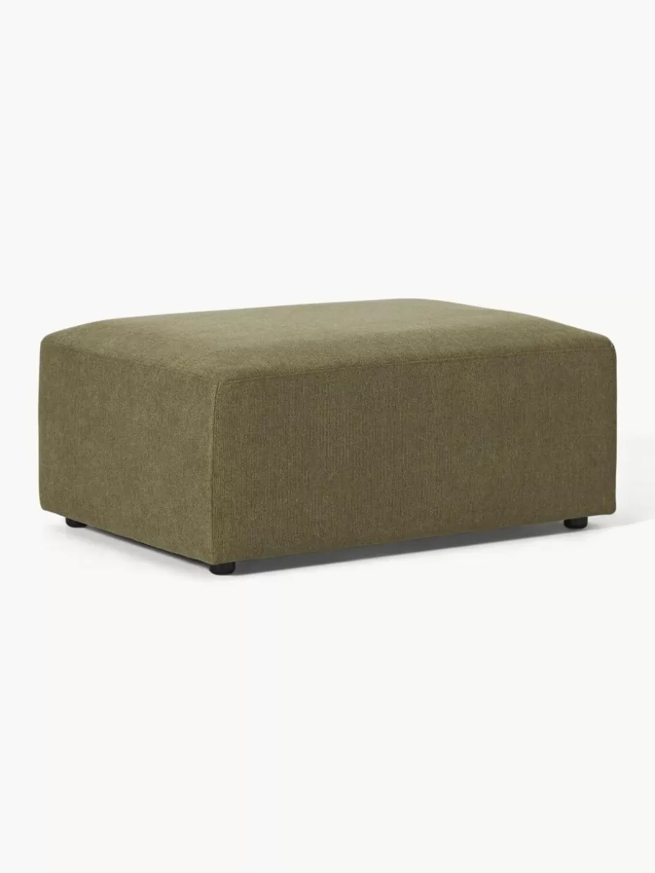 Hocker | Sofaserien-Westwing Collection Hocker Melva, B 99 x T 72 cm Webstoff Olivgrün