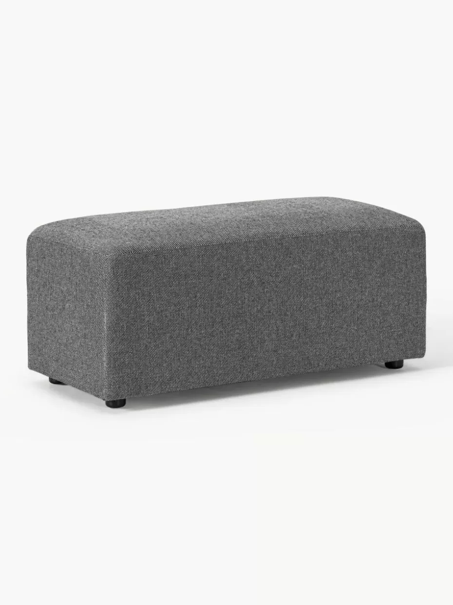 Hocker | Sofaserien-Westwing Collection Hocker Melva, B 99 x T 42 cm Webstoff Dunkelgrau