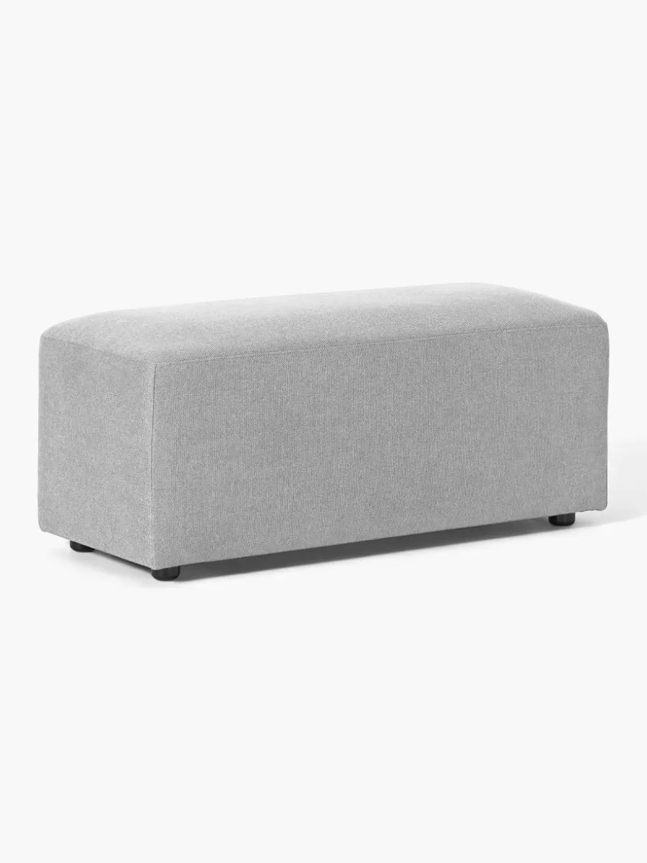 Hocker | Sofaserien-Westwing Collection Hocker Melva, B 99 x T 42 cm Webstoff Hellgrau