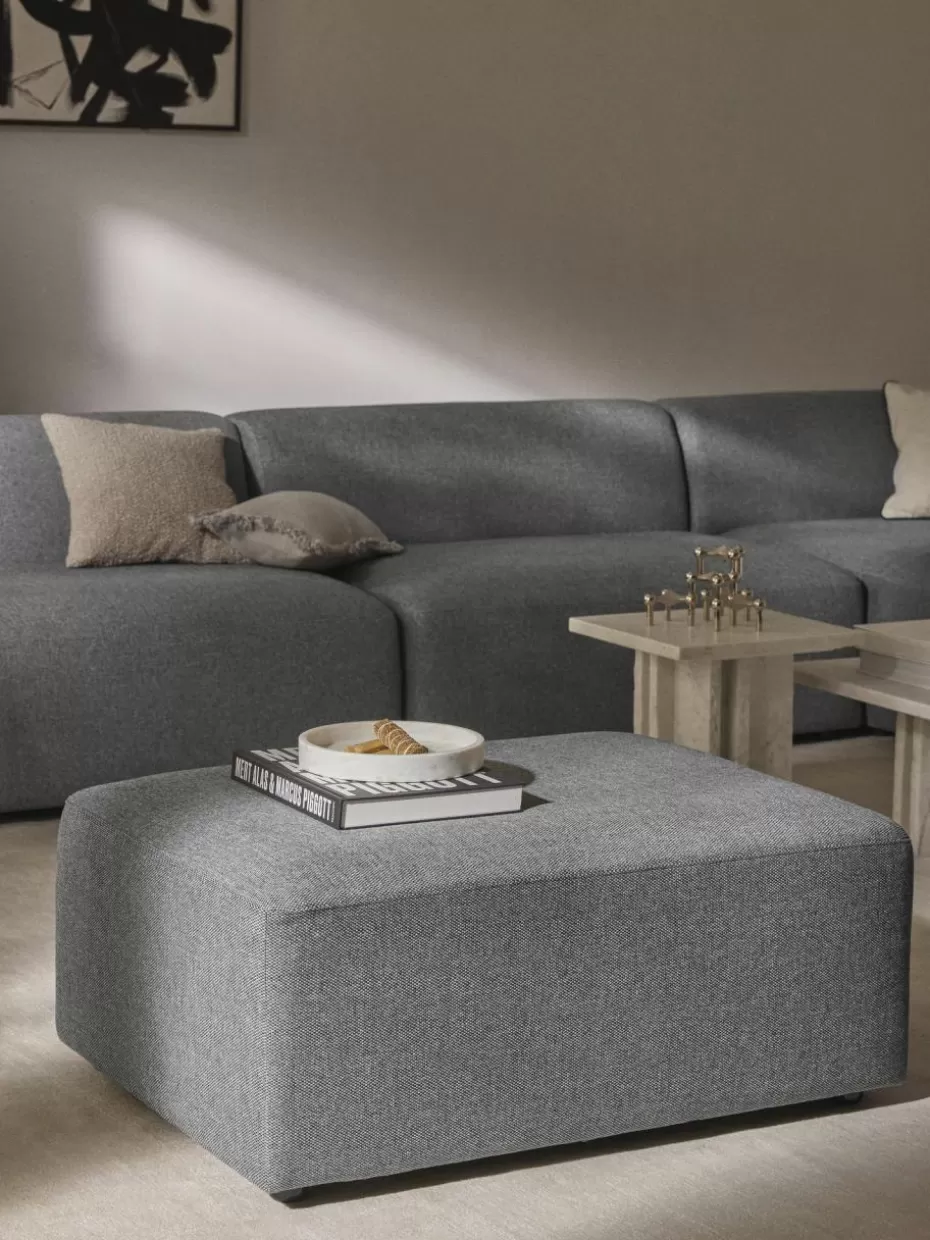 Hocker | Sofaserien-Westwing Collection Hocker Melva, B 99 x T 72 cm Webstoff Dunkelgrau