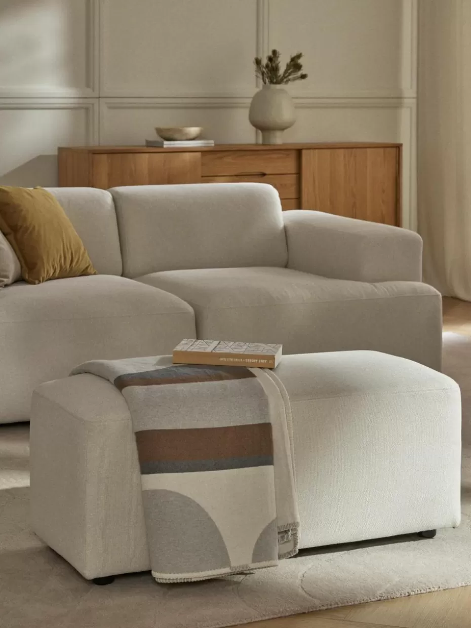 Hocker | Sofaserien-Westwing Collection Hocker Melva, B 99 x T 42 cm Webstoff Off White