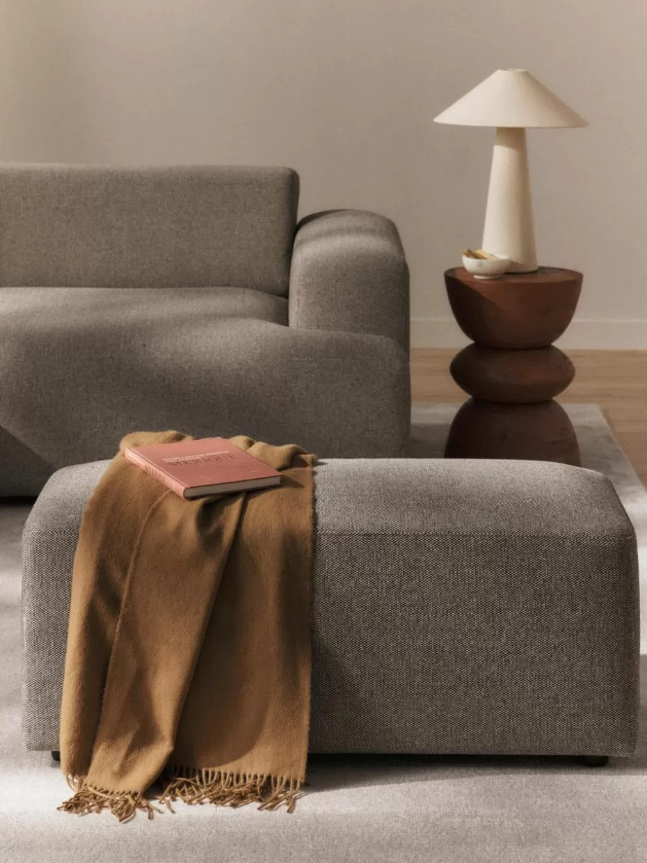 Hocker | Sofaserien-Westwing Collection Hocker Melva, B 99 x T 42 cm Webstoff Greige