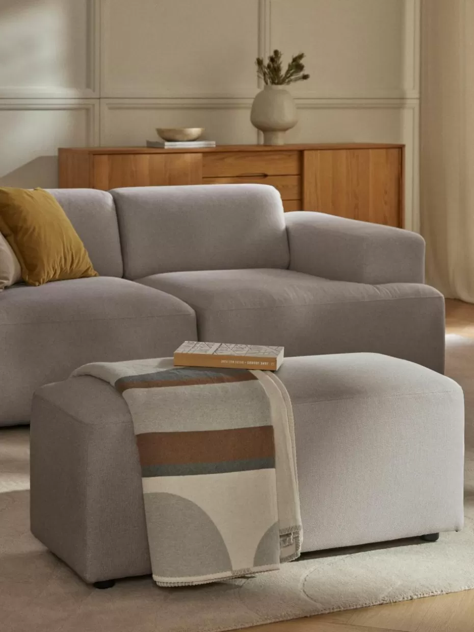 Hocker | Sofaserien-Westwing Collection Hocker Melva, B 99 x T 42 cm Webstoff Taupe