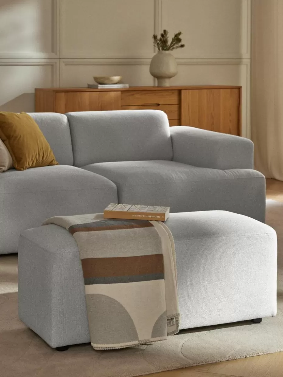 Hocker | Sofaserien-Westwing Collection Hocker Melva, B 99 x T 42 cm Webstoff Hellgrau