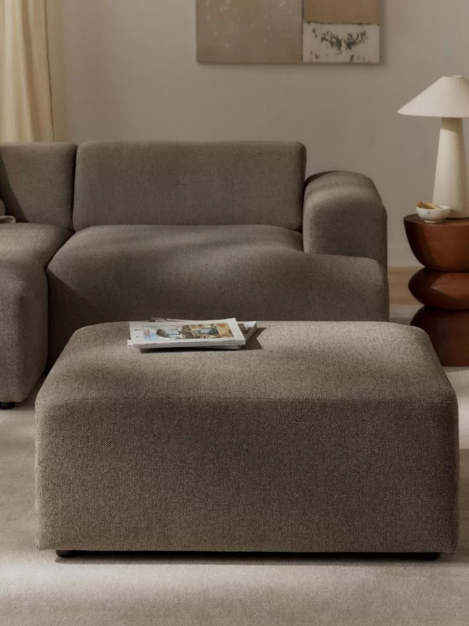 Hocker | Sofaserien-Westwing Collection Hocker Melva, B 99 x T 72 cm Webstoff Greige