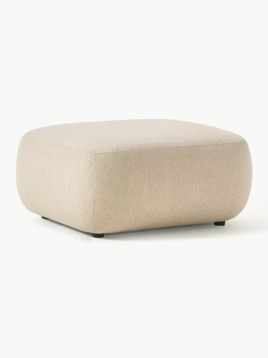 Hocker | Sofaserien-Westwing Collection Hocker Sofia Webstoff Hellbeige