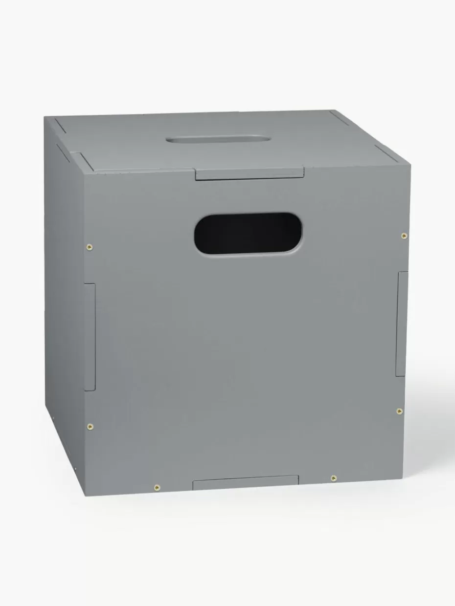 Aufbewahrung-Nofred Holz-Aufbewahrungsbox Cube Grau
