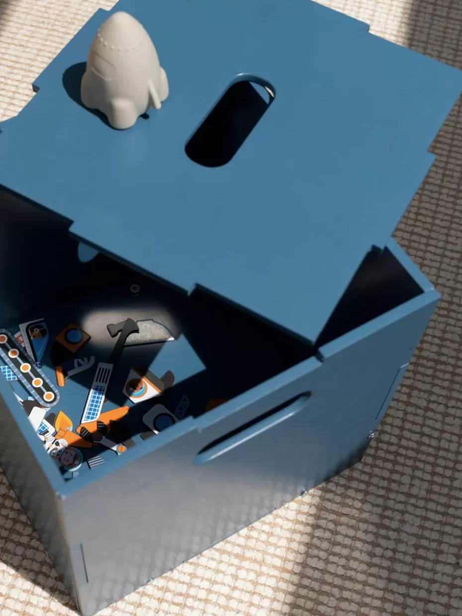 Aufbewahrung-Nofred Holz-Aufbewahrungsbox Cube Graublau