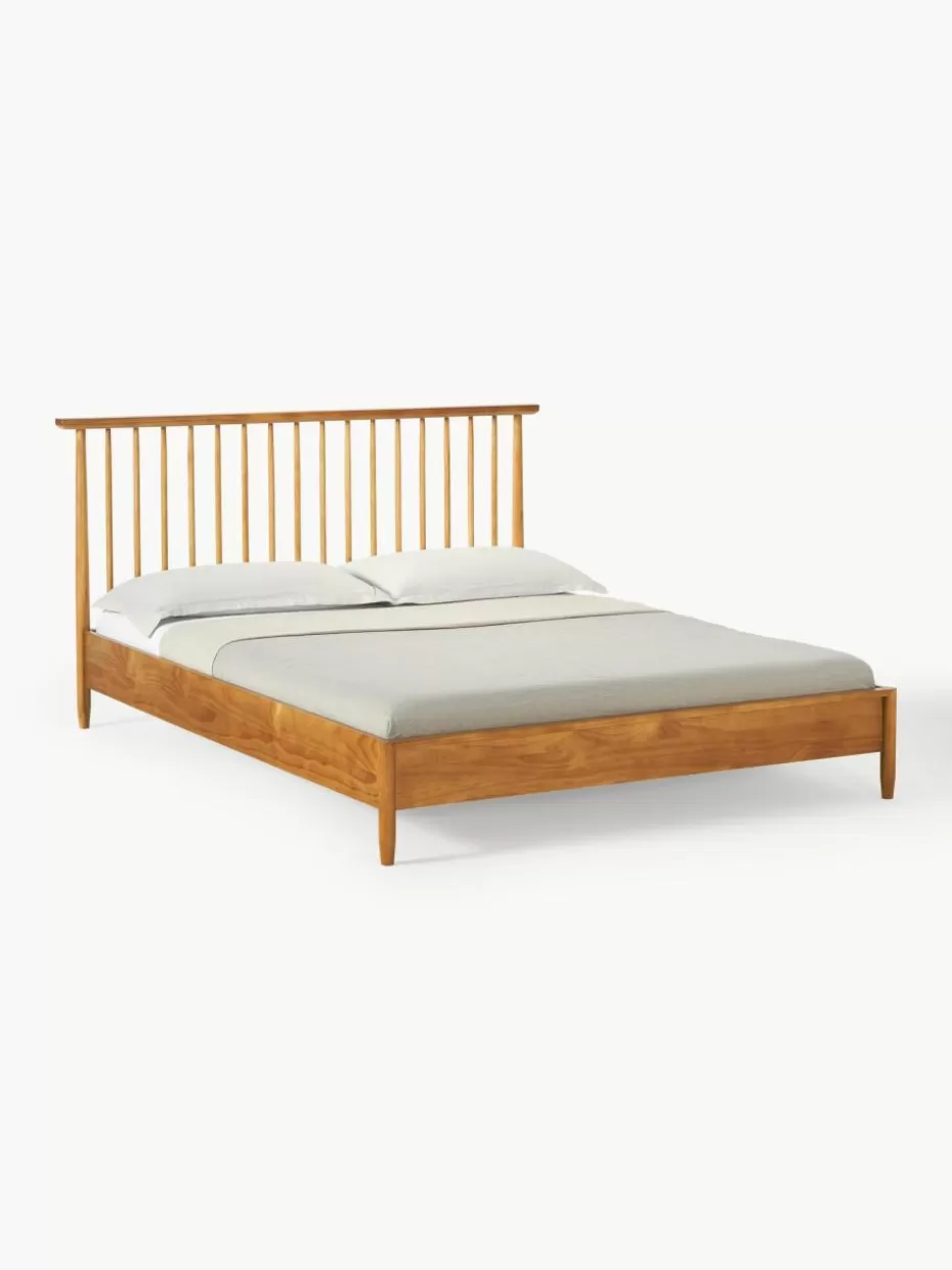 Betten-Westwing Collection Holzbett Windsor mit Kopfteil aus Kiefernholz Kiefernholz, hell