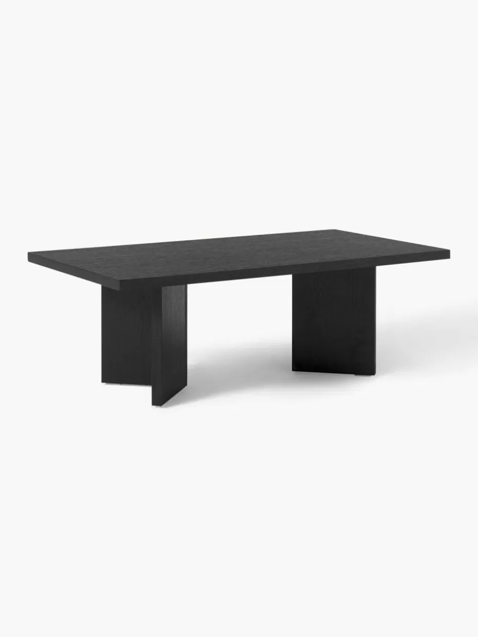 Couchtische-Westwing Collection Holz-Couchtisch Toni Eichenholz, schwarz lackiert