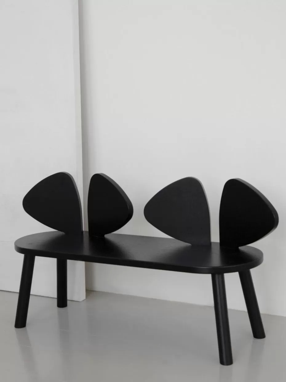 Stühle-Nofred Holz-Kinderbank Mouse Schwarz