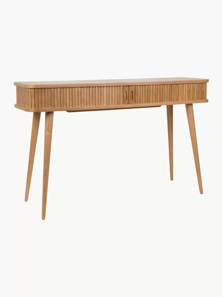 Konsolen | Konsolen-Zuiver Holz-Konsole Barbier mit Rolltüren und geriffelter Front Eschenholz