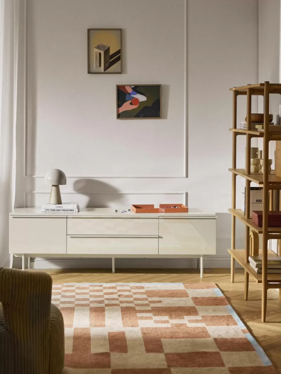 Kommoden & Sideboards-Westwing Collection Holz-Lowboard Elona Hellbeige, glänzend
