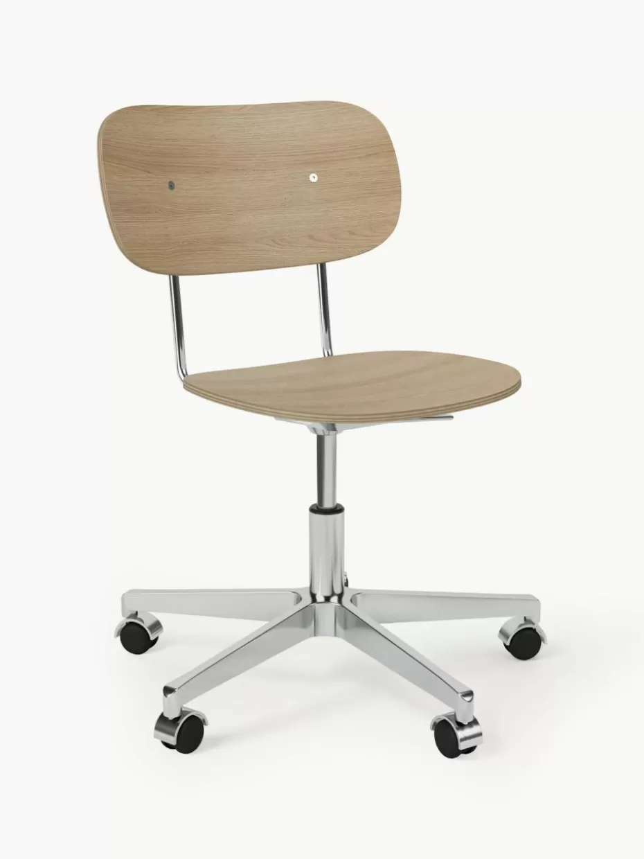 Schreibtischstühle-Audo Copenhagen Holz-Schreibtischstuhl Co, höhenverstellbar Eichenholz, Silberfarben
