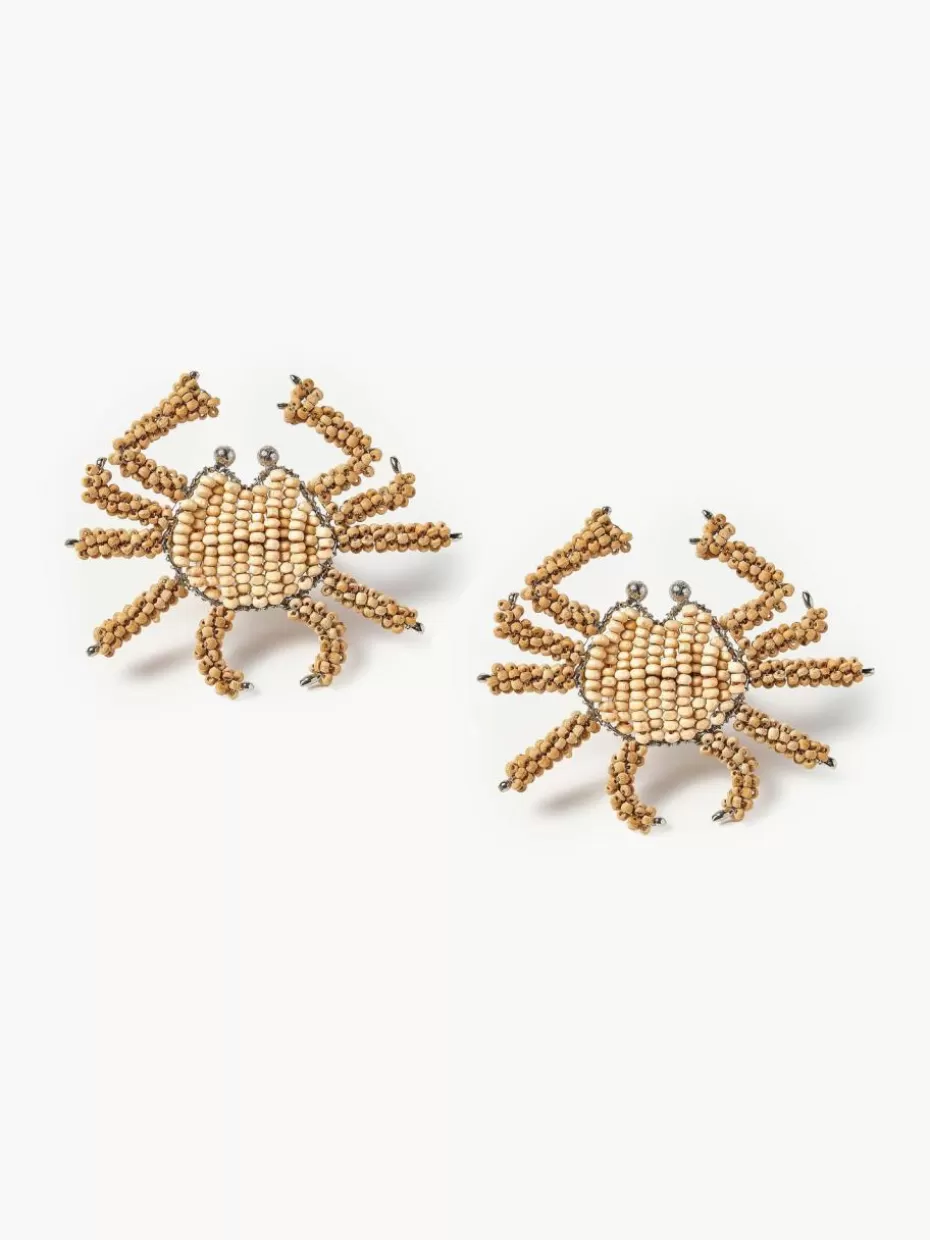 Servietten & Ringe-Les Ottomans Holz-Serviettenringe Crab, 2 Stück