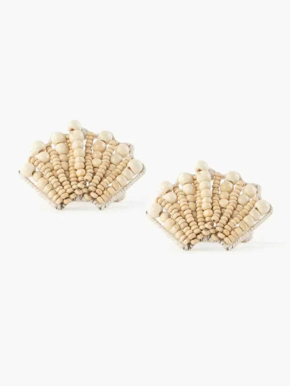 Servietten & Ringe-Les Ottomans Holz-Serviettenringe Shell, 2 Stück