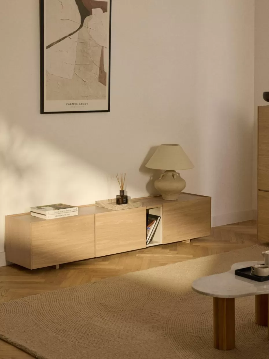 Kommoden & Sideboards-Westwing Collection Holz-TV-Lowboard Larsen Eichenholz, lackiert