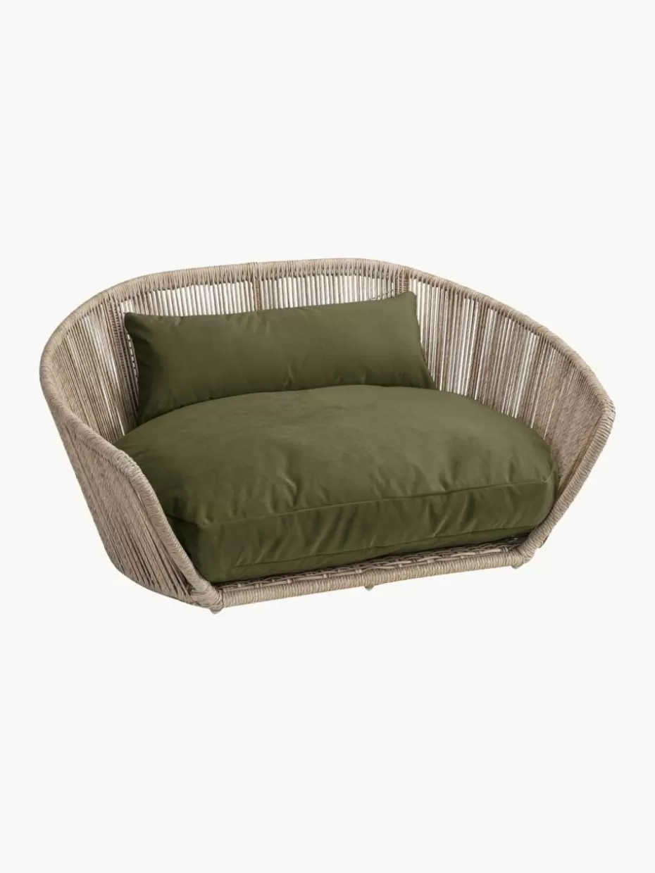 Haustierbedarf-Laboni In- & Outdoor-Hundebett Vogue Olivgrün, Beige