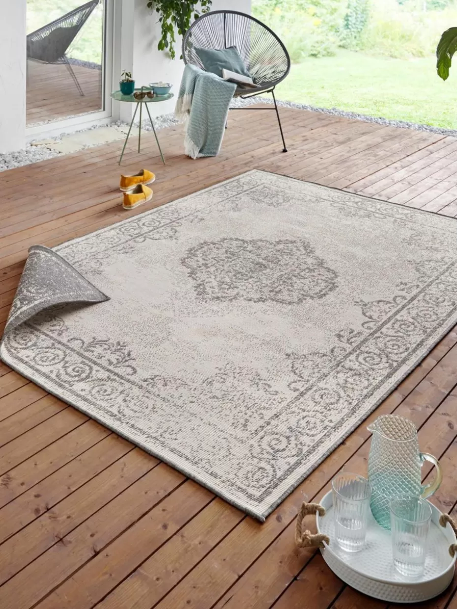 Outdoor Teppiche-Westwing In- & Outdoor-Wendeteppich Cebu Hellgrau, Grau
