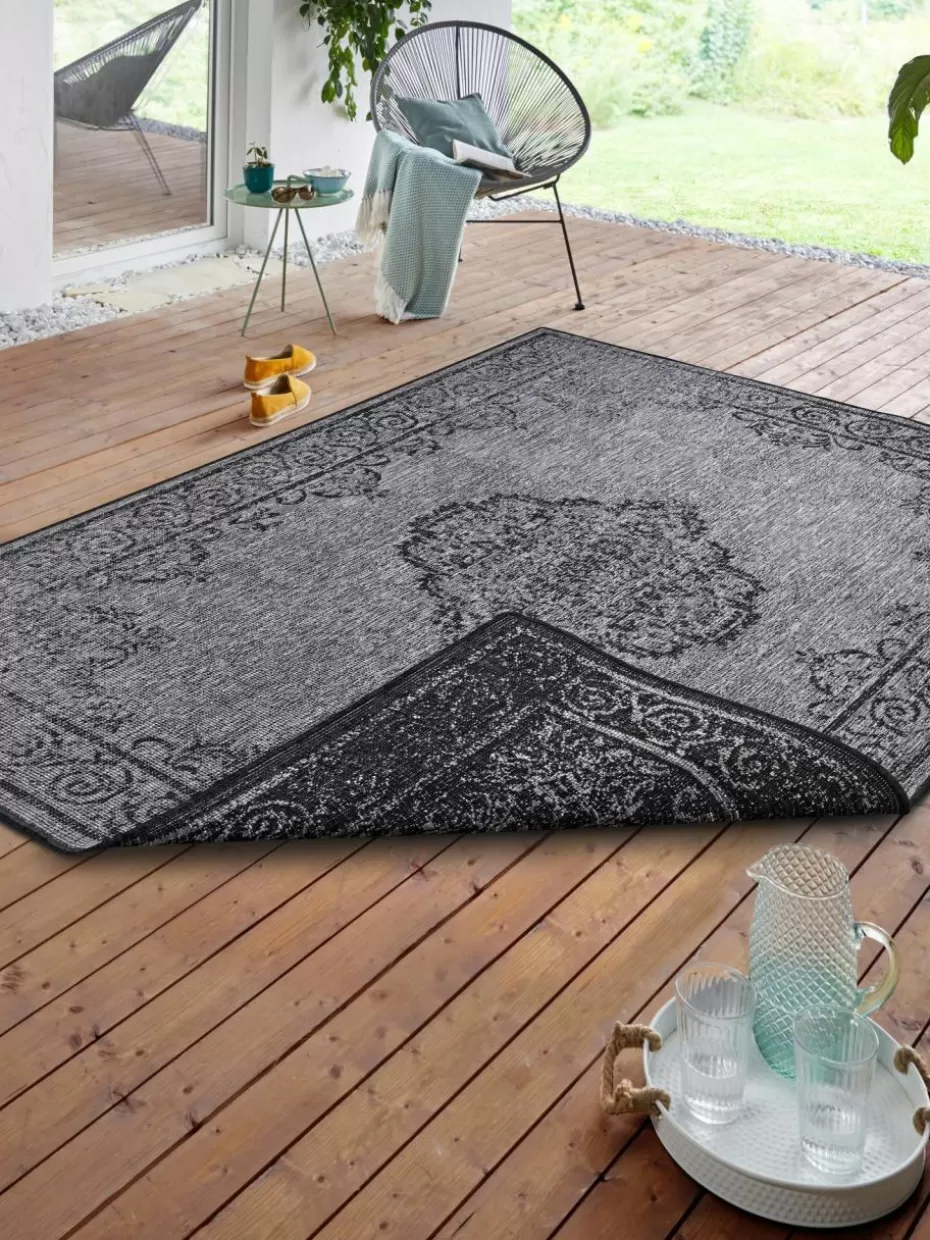 Outdoor Teppiche-Westwing In- & Outdoor-Wendeteppich Cebu Dunkelgrau, Anthrazit