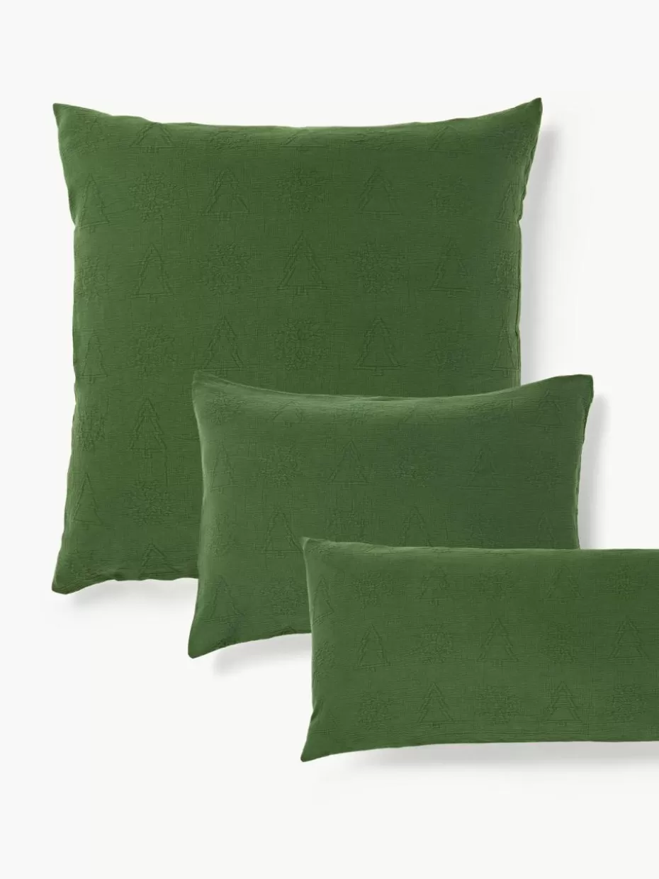 Kopfkissenbezüge-Westwing Collection Jacquard-Kopfkissenbezug Sanvi mit Weihnachtsmotiv
