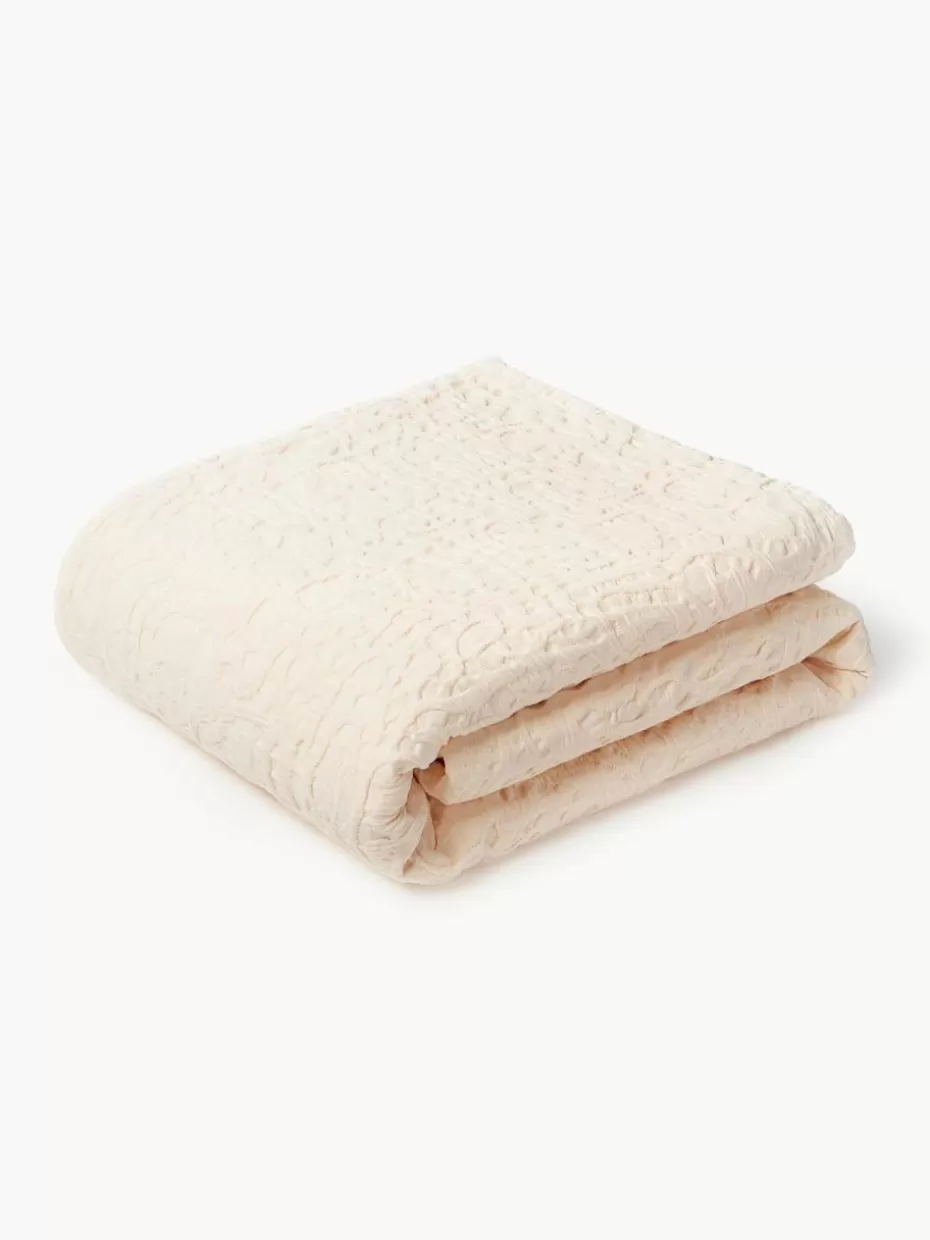 Tagesdecken & Bettüberwürfe-Westwing Collection Jacquard-Tagesdecke Catiana Peach