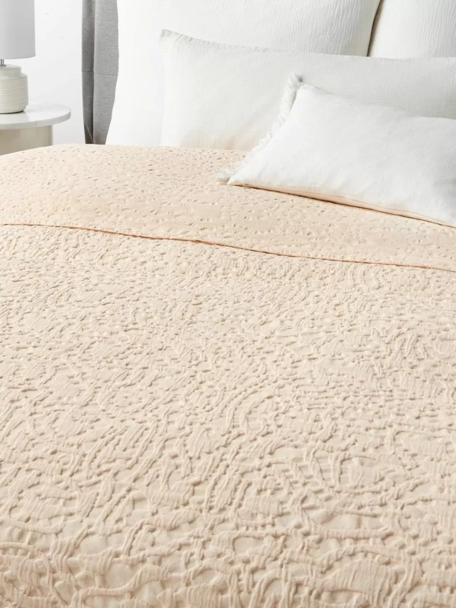 Tagesdecken & Bettüberwürfe-Westwing Collection Jacquard-Tagesdecke Catiana Peach