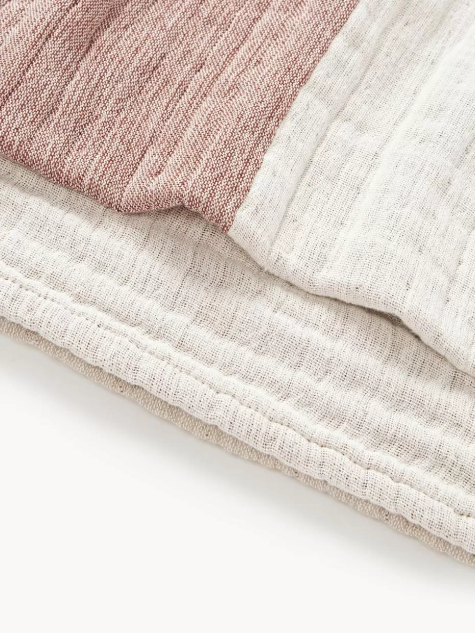 Tagesdecken & Bettüberwürfe-Westwing Collection Jacquard-Tagesdecke Hekla aus Musselin Altrosa, Beige