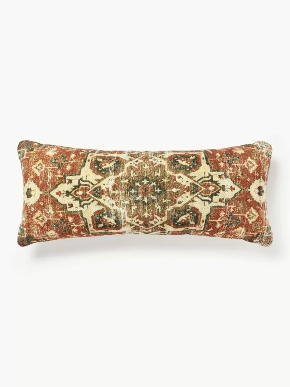 Dekokissen-Westwing Collection Jute-Kissen Nario Rostrot, Bunt