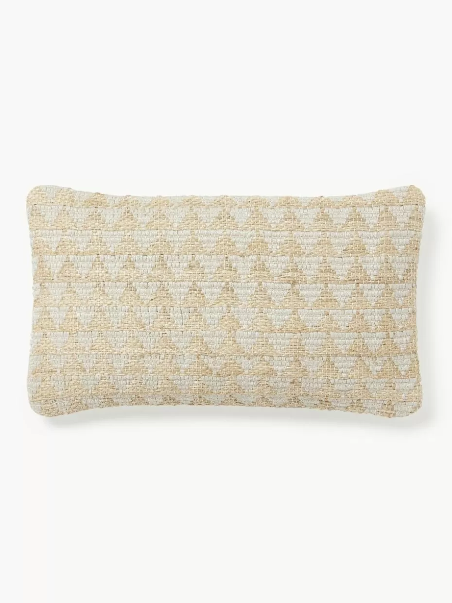 Dekokissen-Westwing Collection Jute-Kissenhülle Flint mit geometrischem Muster