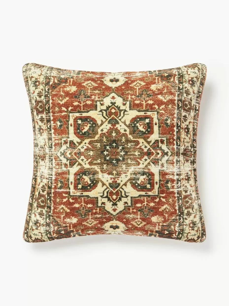 Dekokissen-Westwing Collection Jute-Kissenhülle Nario Rostrot, Bunt