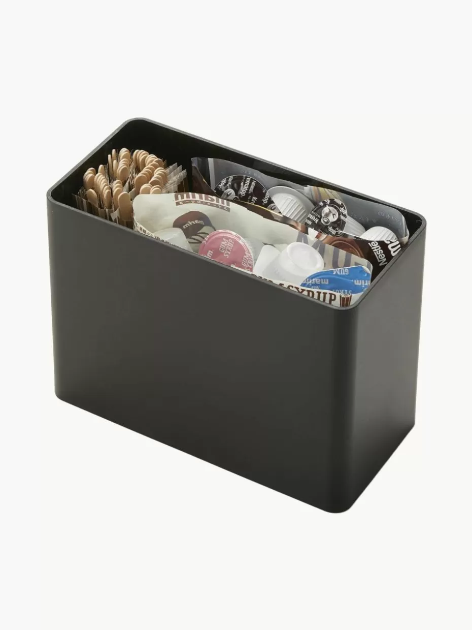 Küchenaufbewahrung-Yamazaki Kaffeefilterbox Tower aus Metall Schwarz, matt
