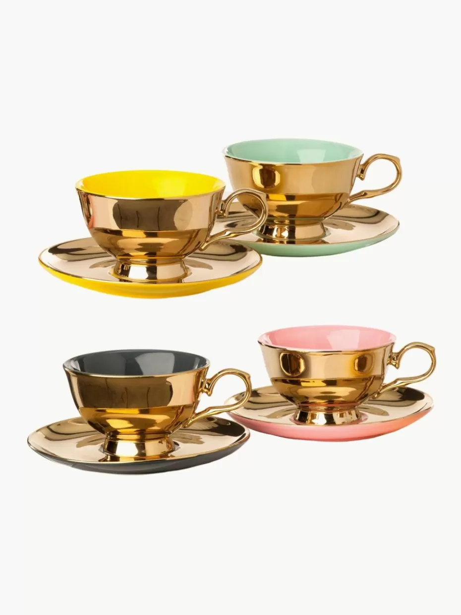 Tassen-Pols Potten Kaffeetassen Legacy mit Untertassen, 4er-Set