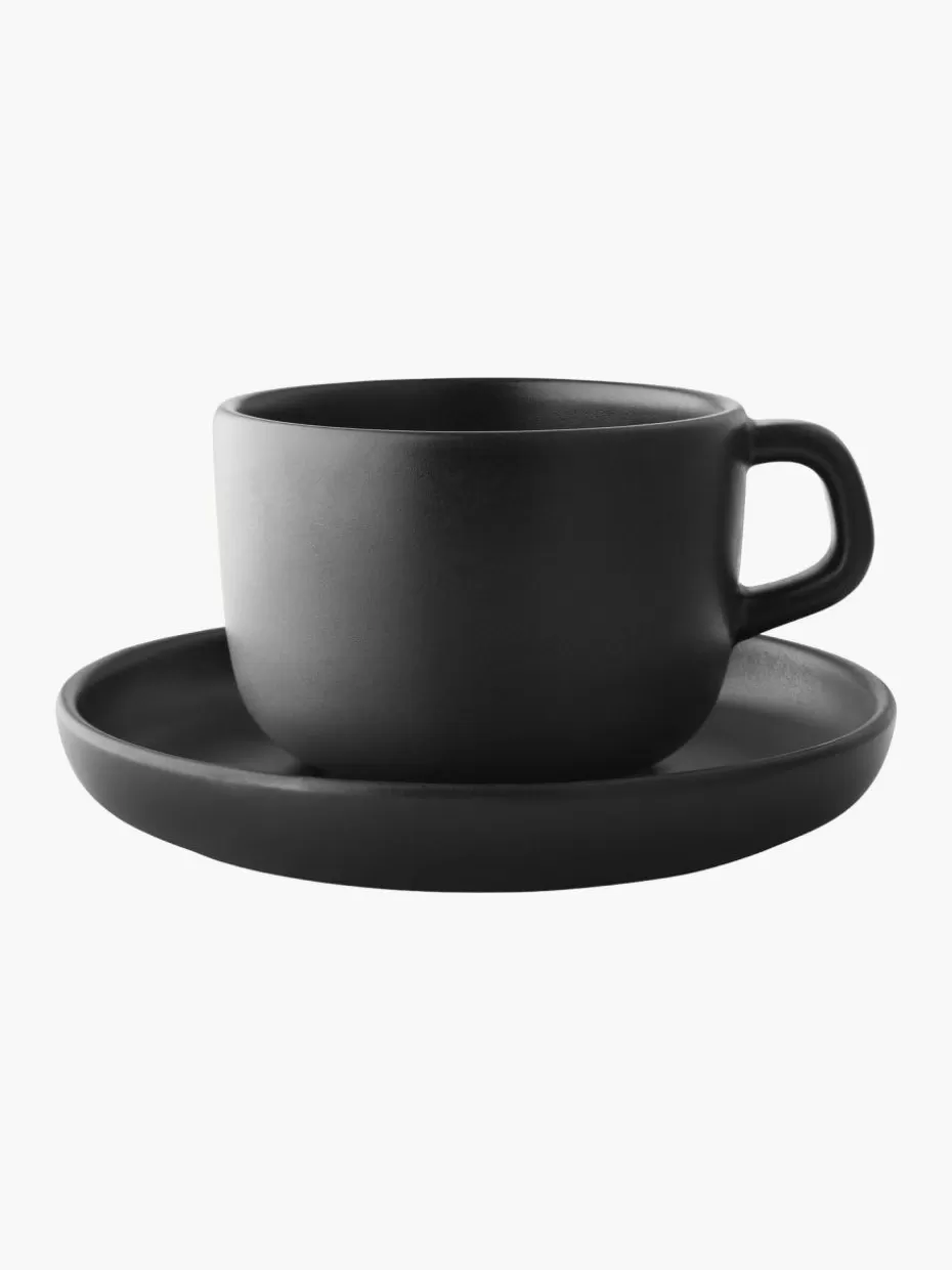 Tassen-Eva Solo Kaffeetassen Nordic Kitchen mit Untertassen, 4 Stück