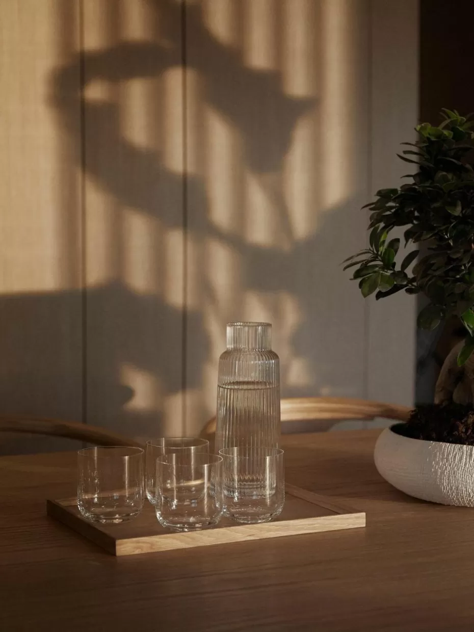Kannen & Karaffen-Westwing Collection Karaffe Minna mit Rillenrelief, 1.1 L Transparent