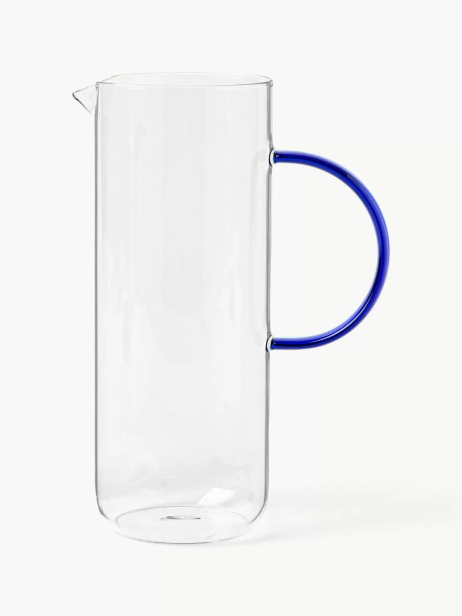 Kannen & Karaffen-Lyngby Karaffe Torino aus Borosilikatglas, 1.1 L Transparent, Royalblau