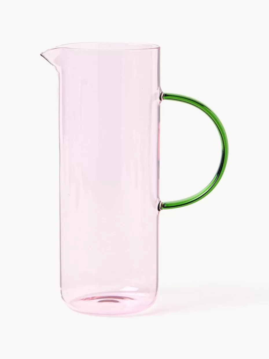 Kannen & Karaffen-Lyngby Karaffe Torino aus Borosilikatglas, 1.1 L Hellrosa, transparent, Grün