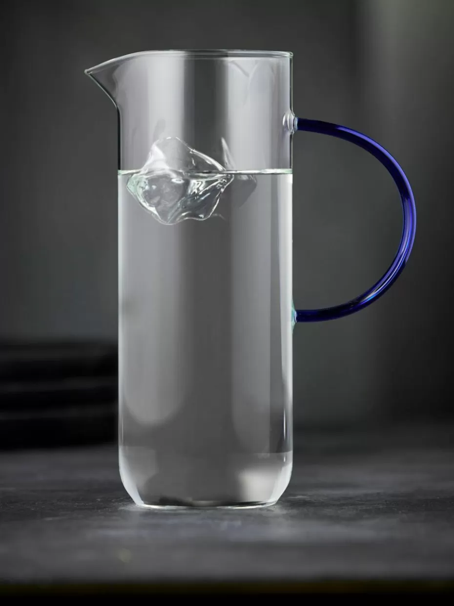 Kannen & Karaffen-Lyngby Karaffe Torino aus Borosilikatglas, 1.1 L Transparent, Royalblau
