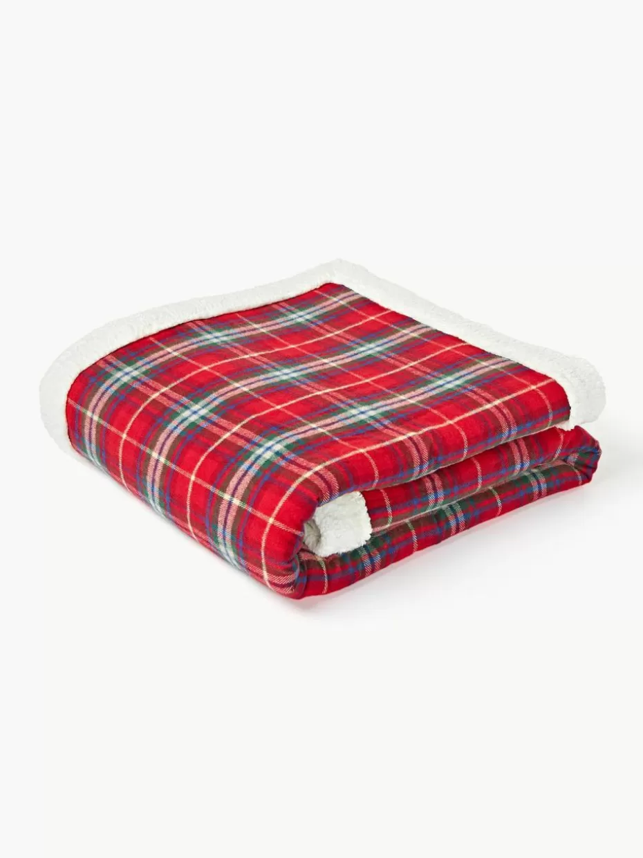 Weihnachtliche Decken & Plaids | Family Holidays-Westwing Collection Karierte Kuscheldecke Gavin Rot