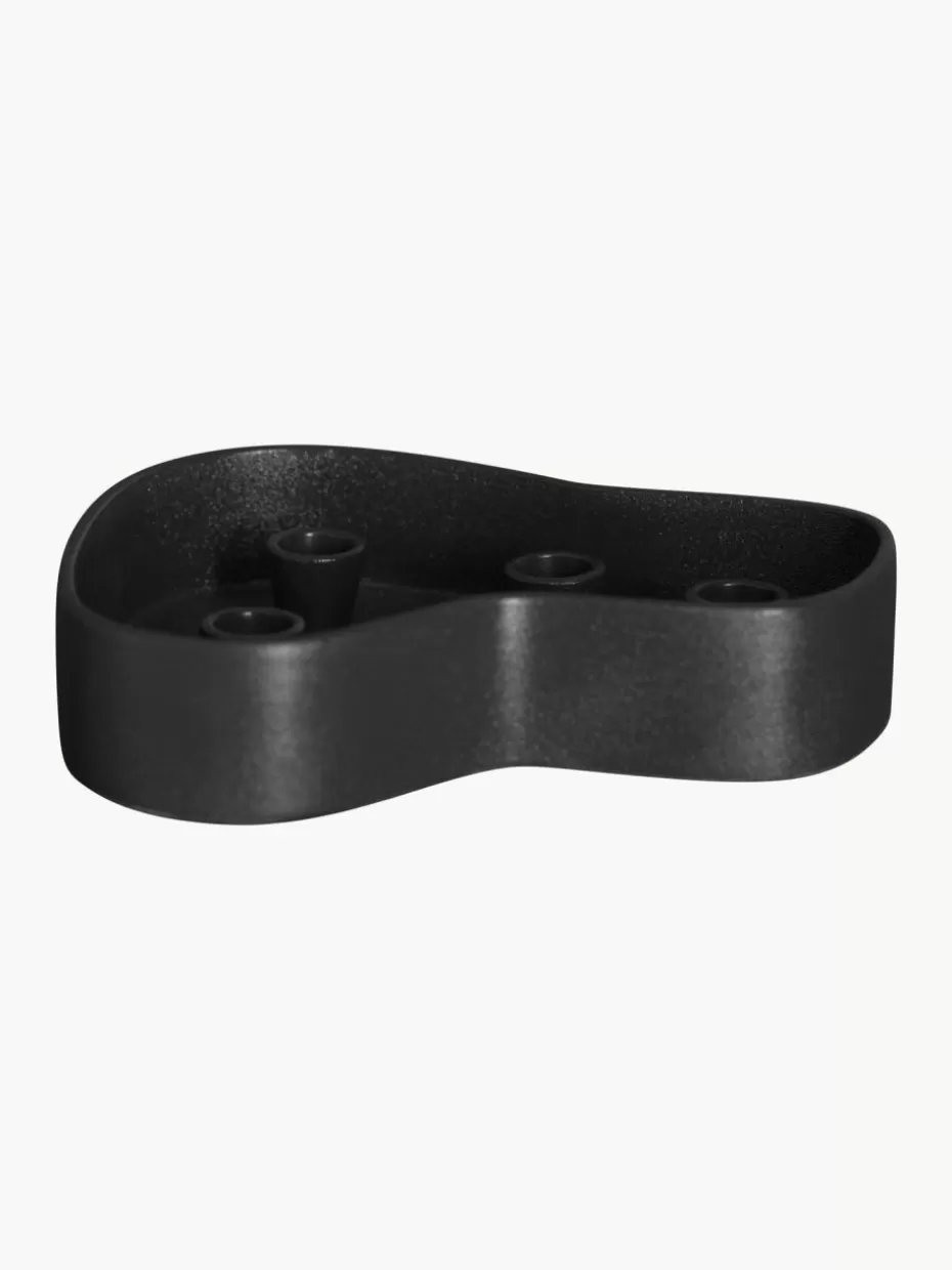 Kerzenständer & Kerzenhalter-DBKD Kerzenhalter Fill Me Up aus Keramik, B 25 cm Schwarz, matt